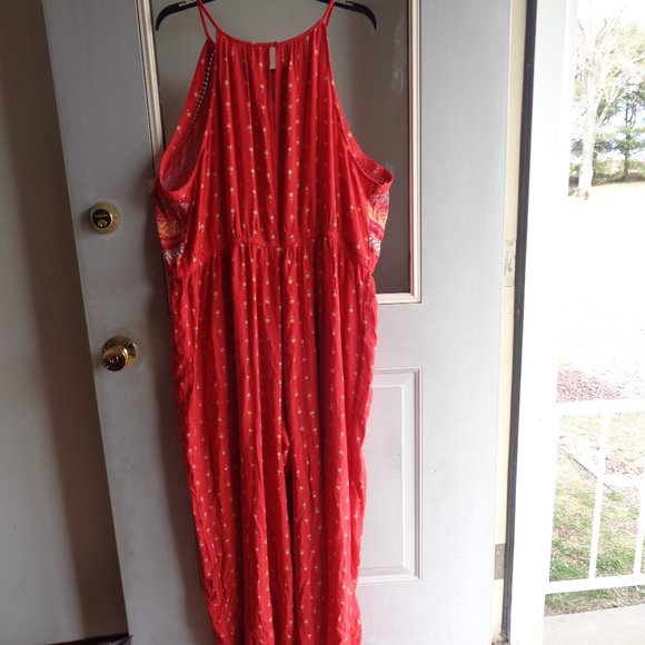 Mudd high neck pattern jumpsuit boho print lightweight 2X junior - Picture 11 of 16